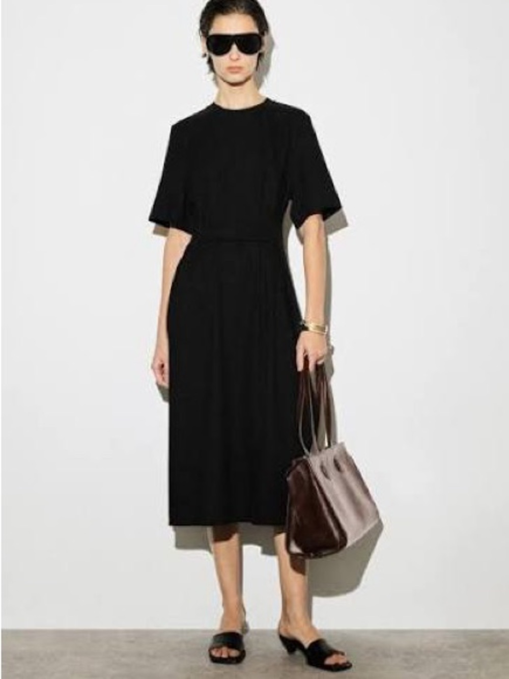 NWT Cos Belt Detail Midi T-Shirt Dress with Short Sleeves